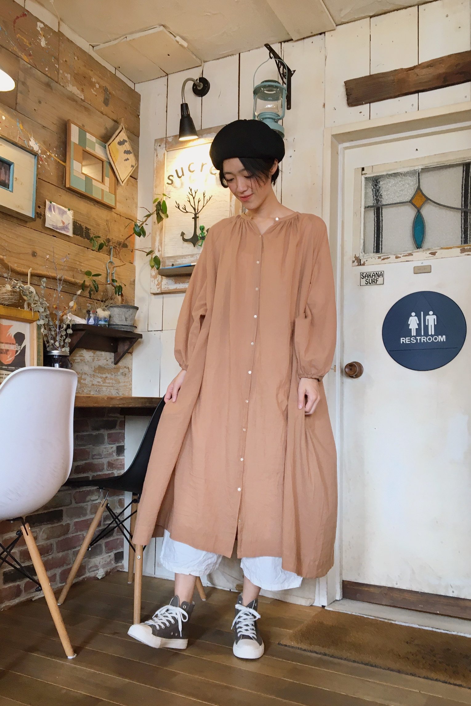 Tumugu ツムグ テラコッタの春色ワンピで Sucre シュクレ Veritecoeur ヴェリテクール 正規取扱店 大阪府交野市